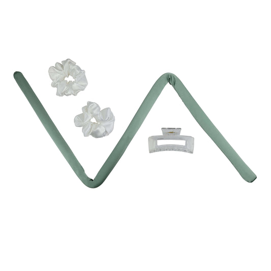 Velverie Heatless Hair Silk Curling Ribbon Kit - The Original Curler Limited Edition Green - Velverie