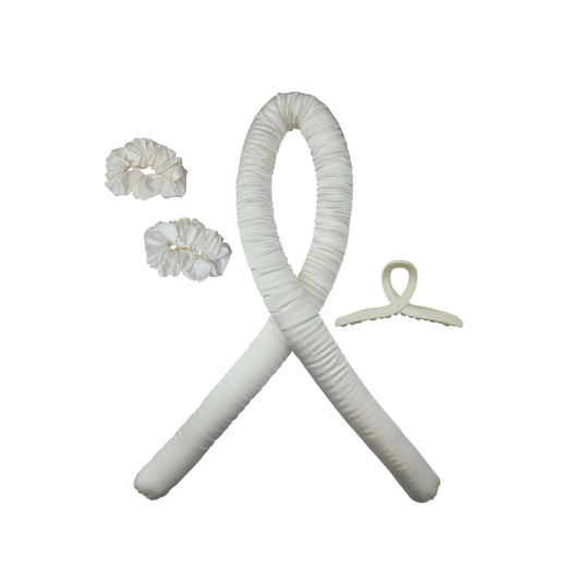 Velverie Heatless Hair Silk Curling Ribbon Kit - The Slumber Curler White - Velverie