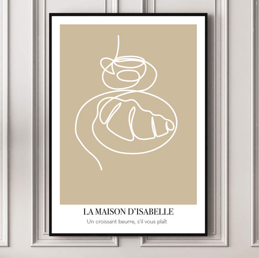 LINE ART: PARISIAN SERIES - COFFEE & CROISSANT - Velverie