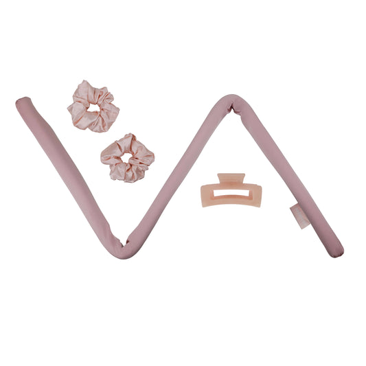 Velverie Heatless Hair Silk Curling Ribbon Kit - The Original Curler Pink - Velverie